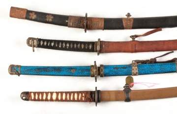 Group of Four Decorative Japanese Swords