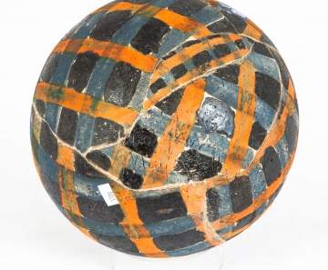 Rick Dillingham (American, 1952-1997) Pot with  Blue, Orange & Black Stripes
