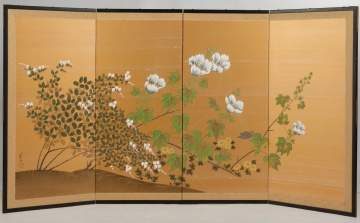 Japanese Hand Painted Screen