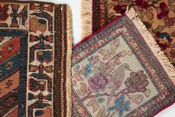 Two Pictorial Kermans & Caucasian Rug