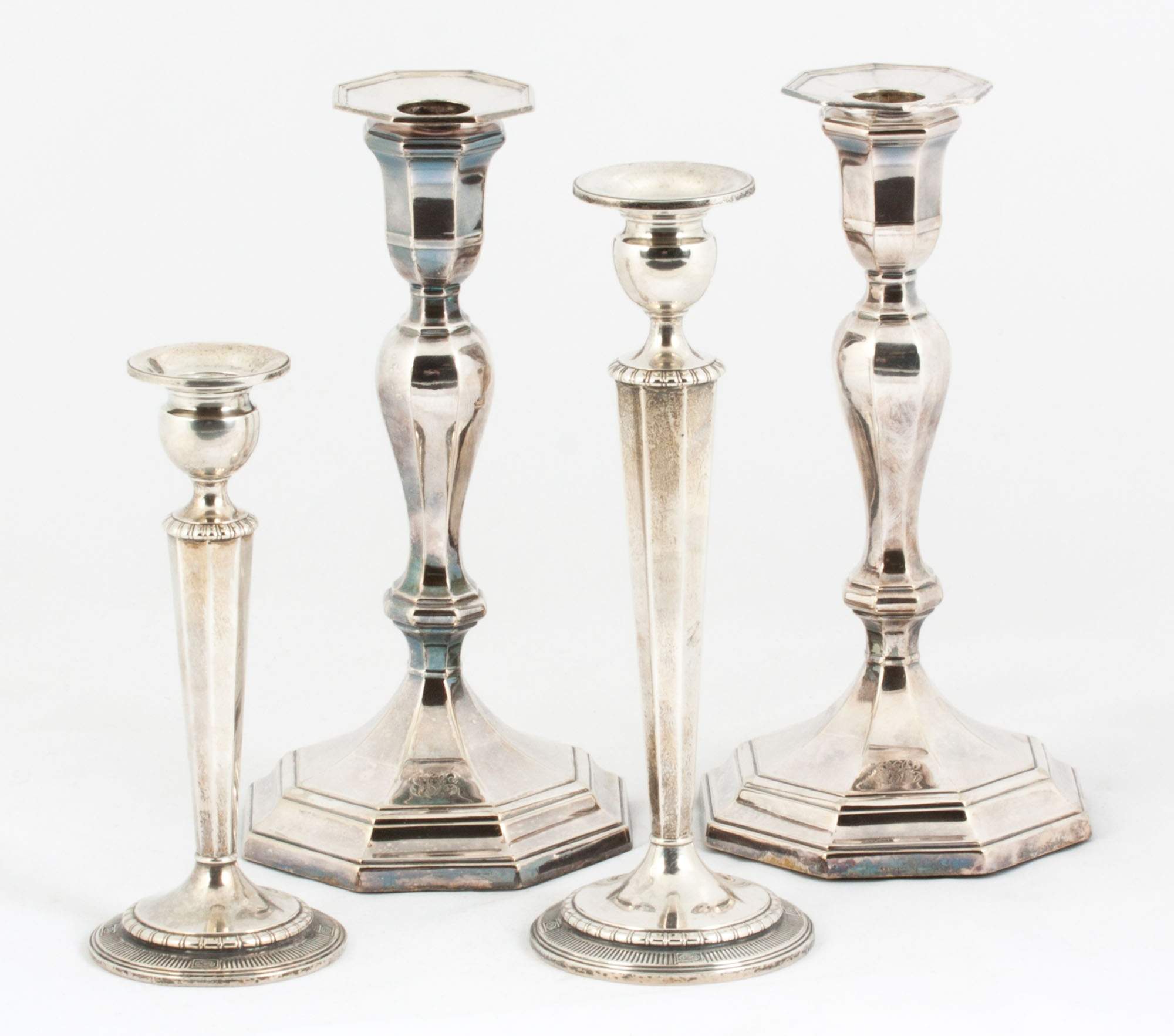 Group of Weighted Sterling Silver Candlesticks Cottone Auctions