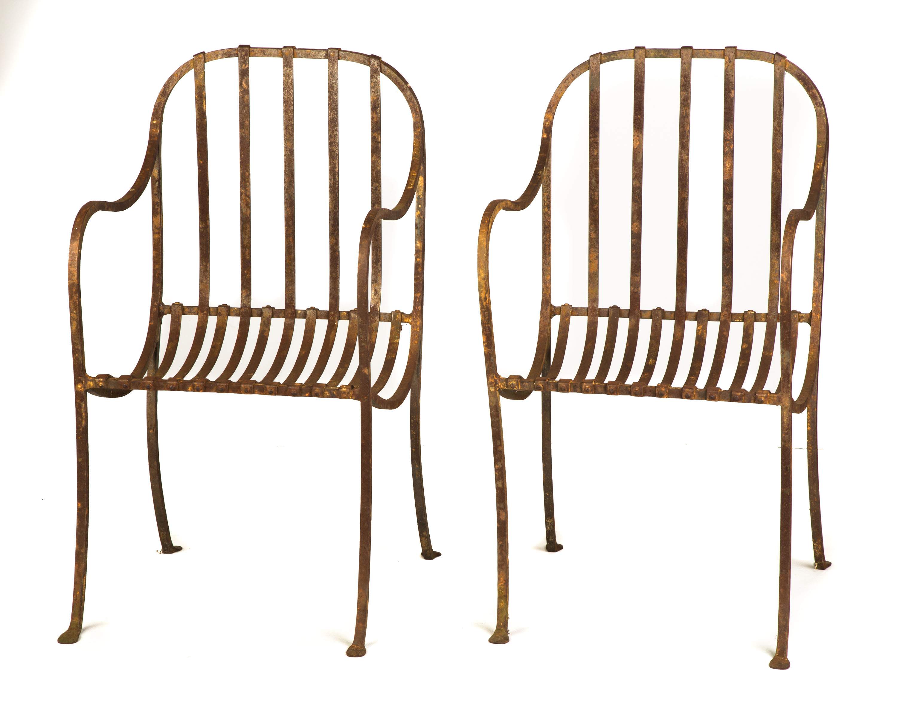 Pair Of Wrought Iron Chairs Cottone Auctions