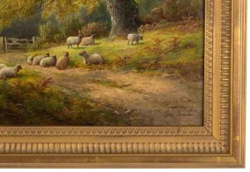 George Turner (British, 1841-1910) "Under the Oaks in Derbyshire"