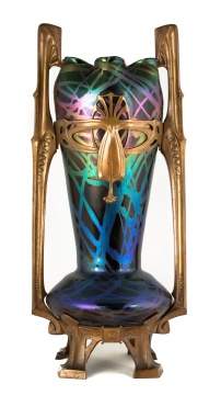 Monumental Austrian Art Nouveau Mounted Vase