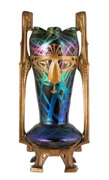 Monumental Austrian Art Nouveau Mounted Vase