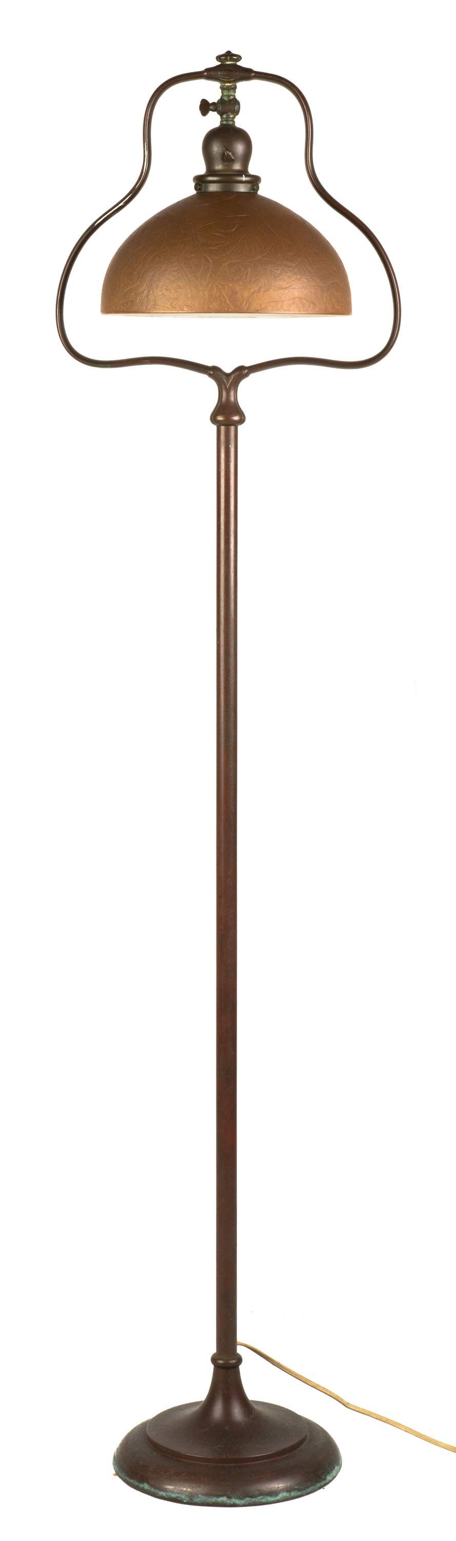 Handel Floor Lamp with Brown Chipped Ice Shade | Cottone Auctions
