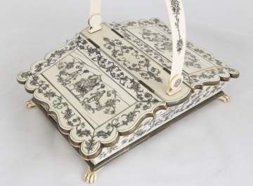 Anglo-Indian Bone Veneered Sandalwood Handled Box