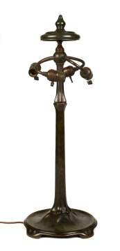 Tiffany Studios, New York, NY Bronze Large Stick Lamp Base and Heater Cap