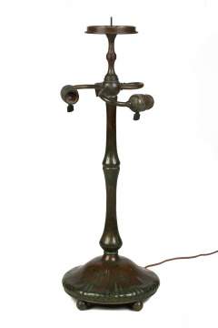 Tiffany Studios, New York, Ribbed Bronze Table Lamp Base