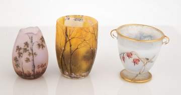 Three Daum Nancy Acid Cut-Back Cabinet Pieces