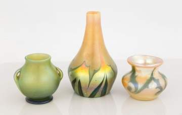 Three Tiffany Favrile Cabinet Vases