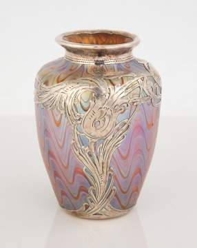 Loetz Phanomen Silver Overlay Cabinet Vase