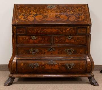 18th century Dutch Marquetry Inlaid Desk