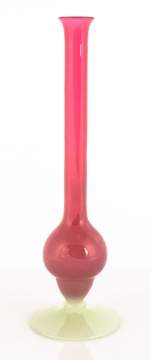 Steuben Rosalee and Alabaster Vase