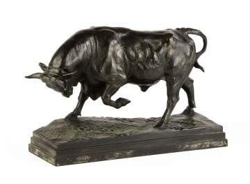 Antoine-Louis Barye (French, 1795-1875) Bronze Bull
