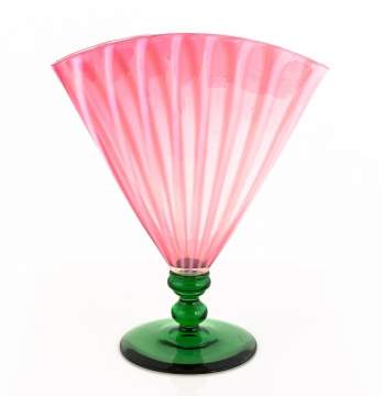 Steuben Oriental Poppy Fan Vase