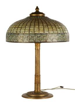 Tiffany Studios, New York, "Greek Key" Table Lamp