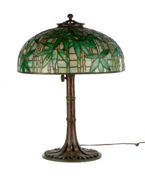 Tiffany Studios, New York, "Bamboo" Table Lamp
