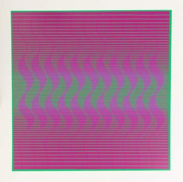 Julian Stanczak, (American/Polish, 1928-2017) Purple/Green