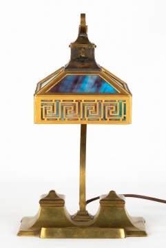 Bradley Hubbard Desk Lamp with Inkwells