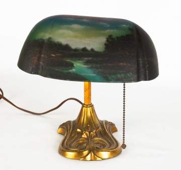 Pittsburgh Reverse Painted Desk Lamp