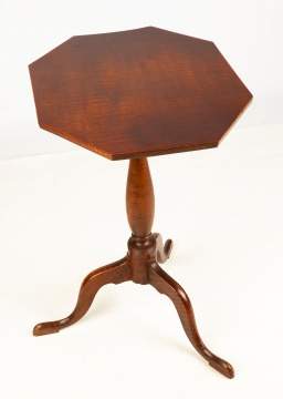 American Tiger Maple Tilt Top Candle Stand