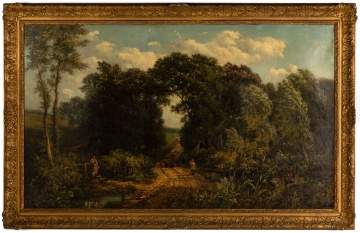 Alfred de Breanski (British, 1852–1928) Figures in Landscape