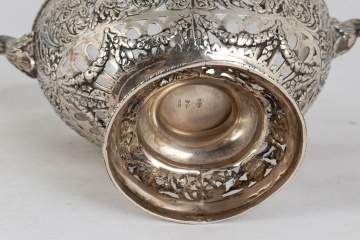 Continental Pierced Sterling Basket with Glass Liner