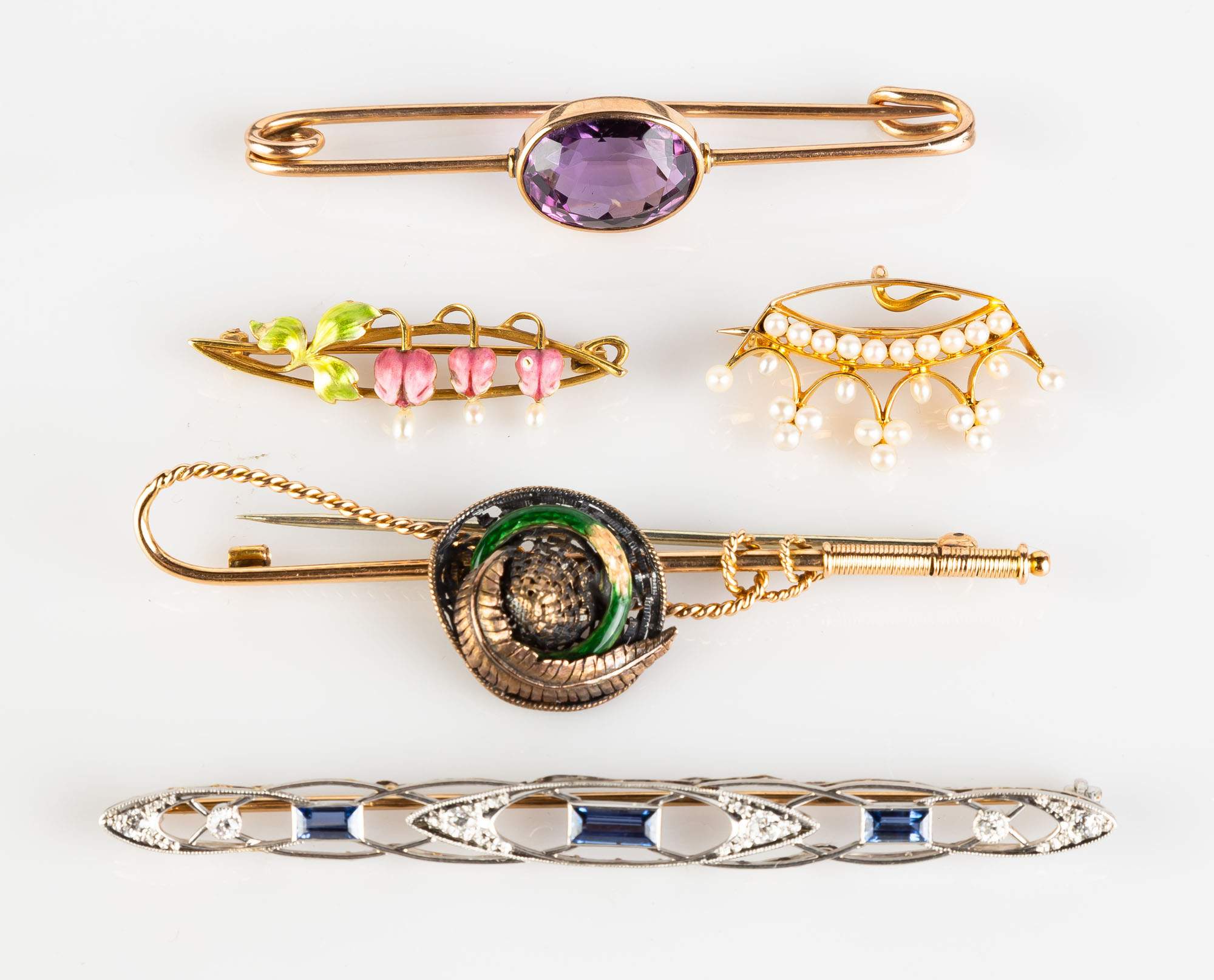 Five Gold Pins Cottone Auctions