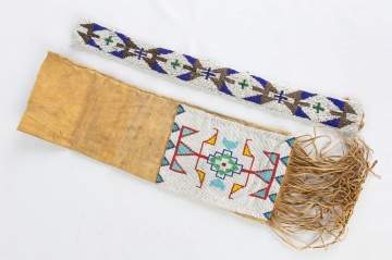 Native American Beaded Pipe Bag & Sash