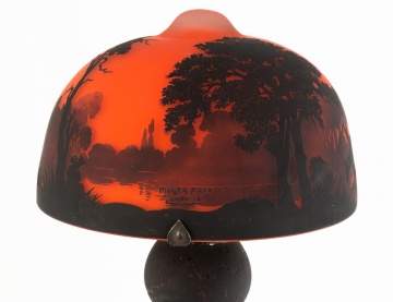 Muller Fures Lunville Cameo Glass Lamp