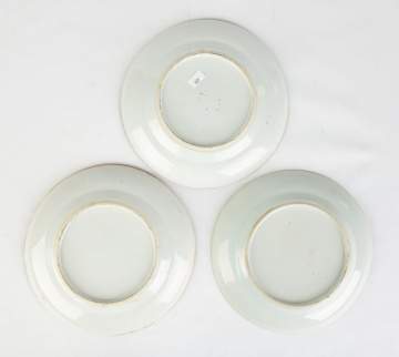 Three Chinese Porcelain Hand Painted Plates