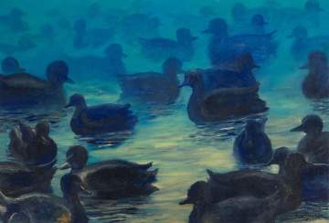 Frank W. Benson (American, 1852-1951) Ducks on a Pond