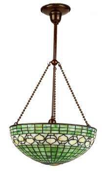 Tiffany Studios Hanging Acorn Lamp With Turtleback