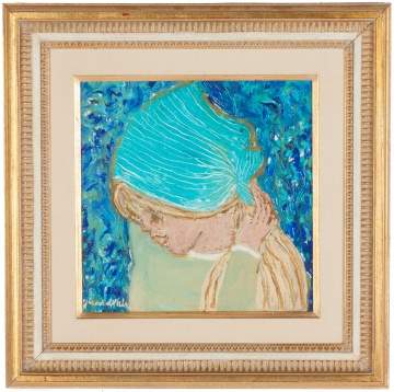 Helene Girod de L'Ain, "Foulard Bleu" (Blue Silk Scarf)