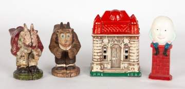 Group of Four Cast Iron Still Banks