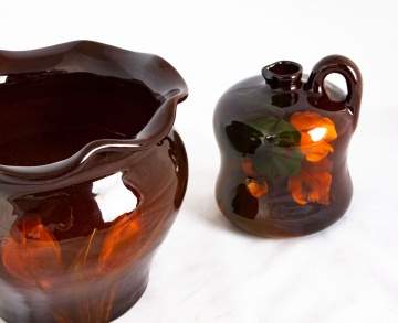 Weller Art Pottery Jardinière & Louwelsa Jug
