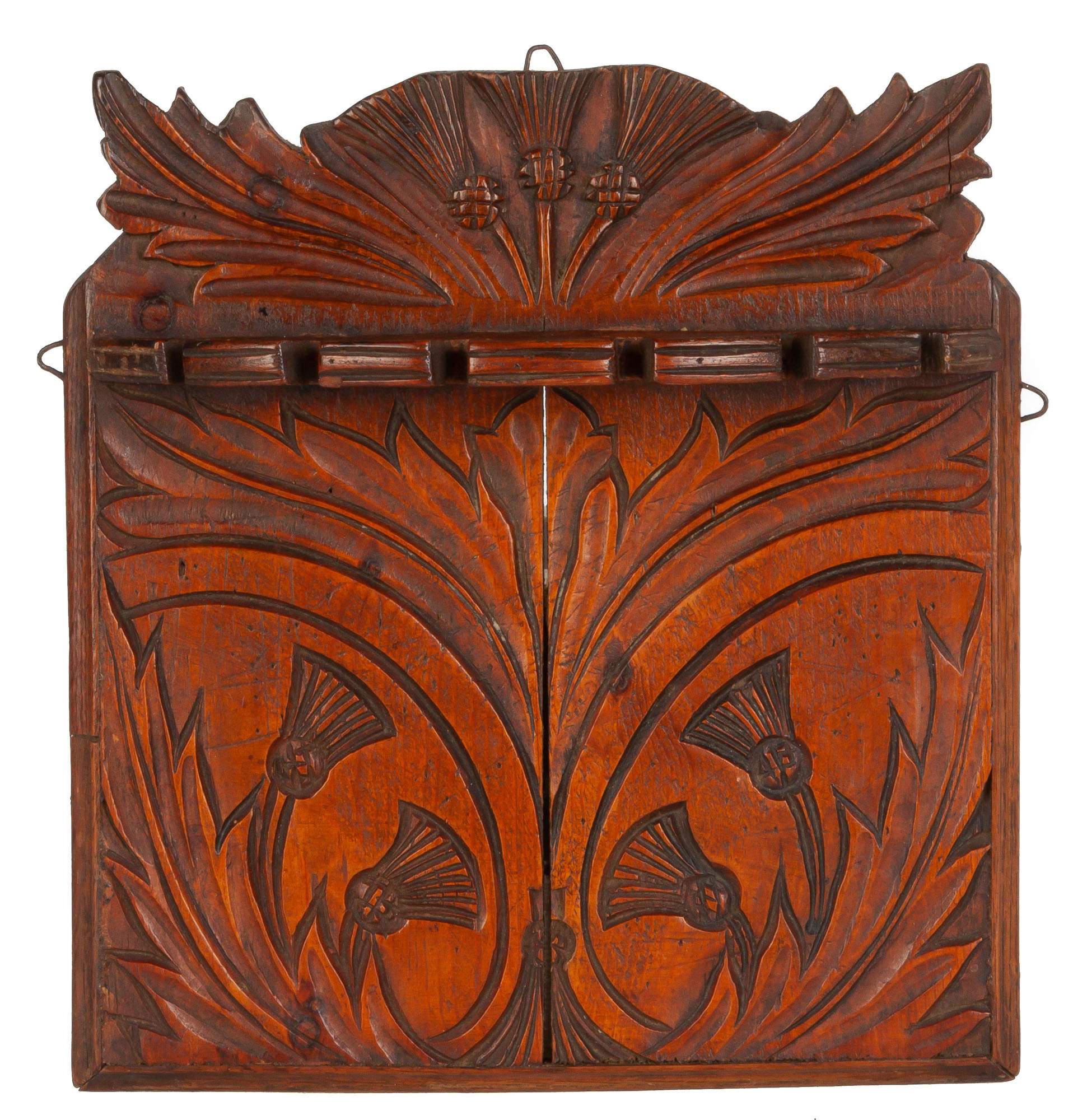 Early English Carved Oak Spoon Rack | Cottone Auctions