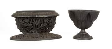 Two Cast Iron Oven Top Urns