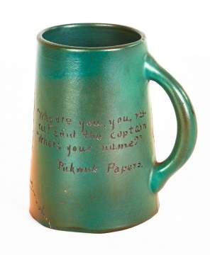Weller Art Pottery Dickens Ware Pickwick Papers Mug