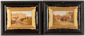 Two Fox Hunting Scene Paintings