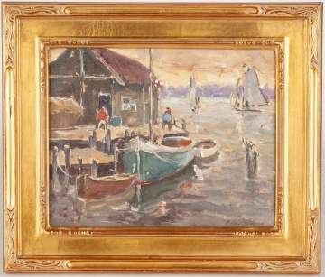 Arthur P. Loysen (1872-1949) Harbor Scene