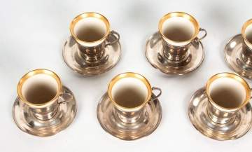 Set of Eight Sterling Silver Demitasse