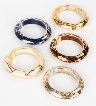 Five Cristina Sabatini Bangle Bracelets