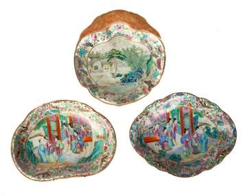 Three Chinese Rose Medallion Plates