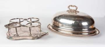 Sheffield Meat Dome & Tray and Daniel Holy Parker Wine Table Cart