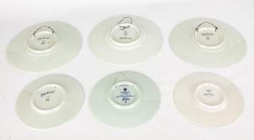 Group of Five Bjorn Wiinblad Decorated Plates