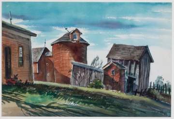 John C. Menihan (American, 1908-1992) Barn Scene