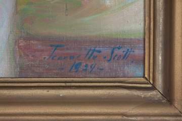 Jeanette Scott (American, 1864-1937) Portrait of a Girl in a Pink Dress