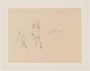 Kaiko Moti (Indian 1921-1989) "Horse" Drawing